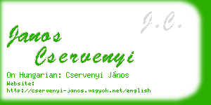 janos cservenyi business card