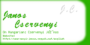 janos cservenyi business card